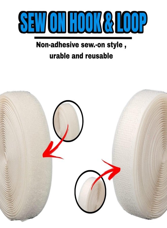 ZENITH 1 inch Wide White, 10 Meter Non Adhesive Hook and Loop Tape, No Glue Back, Fabric Fastener InterlockingTape for Sewing Crafts, DIY, Clothes, Straps, Shoes Mosquito nets etc (White, 10 Meter) - Image 4